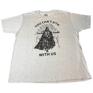 Star Wars "You Can't Sith With US" Mad Engine Gray Short Sleeve T-Shirt Mens 2XL